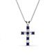 1 - Ethel Blue Sapphire and Diamond Cross Pendant 