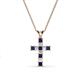 1 - Ethel Blue Sapphire and Diamond Cross Pendant 