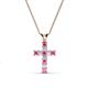 1 - Ethel Pink Sapphire and Diamond Cross Pendant 