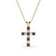 1 - Ethel Rhodolite Garnet and Diamond Cross Pendant 