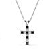 1 - Ethel Black and White Diamond Cross Pendant 