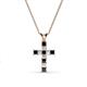 1 - Ethel Black and White Diamond Cross Pendant 
