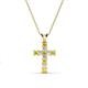1 - Ethel Yellow Sapphire and Diamond Cross Pendant 