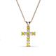 1 - Ethel Yellow Sapphire and Diamond Cross Pendant 