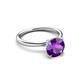 3 - Solina 2.03 ctw Round Amethyst accented Lab Grown Diamond Hidden Halo Engagement Ring 
