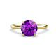 1 - Solina 2.03 ctw Round Amethyst accented Lab Grown Diamond Hidden Halo Engagement Ring 