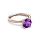 3 - Solina 2.03 ctw Round Amethyst accented Lab Grown Diamond Hidden Halo Engagement Ring 