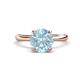 1 - Solina 2.03 ctw Round Aquamarine accented Lab Grown Diamond Hidden Halo Engagement Ring 