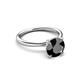 3 - Solina 3.13 ctw Round Black Diamond accented Lab Grown Diamond Hidden Halo Engagement Ring 