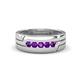 1 - Brandon 0.20 ctw Amethyst High Polished Men Wedding Band (7 mm) 