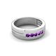 6 - Brandon 0.20 ctw Amethyst High Polished Men Wedding Band (7 mm) 