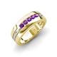 4 - Brandon 0.20 ctw Amethyst High Polished Men Wedding Band (7 mm) 