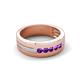 6 - Brandon 0.20 ctw Amethyst High Polished Men Wedding Band (7 mm) 
