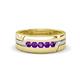 1 - Brandon 0.20 ctw Amethyst High Polished Men Wedding Band (7 mm) 