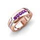 4 - Brandon 0.20 ctw Amethyst High Polished Men Wedding Band (7 mm) 
