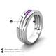 5 - Brandon 0.20 ctw Amethyst High Polished Men Wedding Band (7 mm) 
