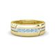 1 - Brandon 0.20 ctw Aquamarine High Polished Men Wedding Band (7 mm) 