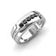 4 - Brandon 0.31 ctw Black Diamond High Polished Men Wedding Band (7 mm) 