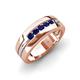 4 - Brandon 0.33 ctw Blue Sapphire High Polished Men Wedding Band (7 mm) 