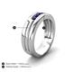 5 - Brandon 0.33 ctw Blue Sapphire High Polished Men Wedding Band (7 mm) 