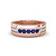 1 - Brandon 0.33 ctw Blue Sapphire High Polished Men Wedding Band (7 mm) 
