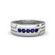 1 - Brandon 0.33 ctw Blue Sapphire High Polished Men Wedding Band (7 mm) 