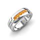 4 - Brandon 0.20 ctw Citrine High Polished Men Wedding Band (7 mm) 