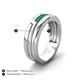 5 - Brandon 0.20 ctw Emerald High Polished Men Wedding Band (7 mm) 
