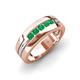 4 - Brandon 0.20 ctw Emerald High Polished Men Wedding Band (7 mm) 