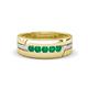 1 - Brandon 0.20 ctw Emerald High Polished Men Wedding Band (7 mm) 