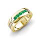 4 - Brandon 0.20 ctw Emerald High Polished Men Wedding Band (7 mm) 
