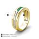 5 - Brandon 0.20 ctw Emerald High Polished Men Wedding Band (7 mm) 