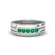 1 - Brandon 0.20 ctw Emerald High Polished Men Wedding Band (7 mm) 