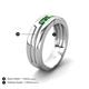 5 - Brandon 0.34 ctw Green Garnet High Polished Men Wedding Band (7 mm) 