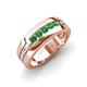 4 - Brandon 0.34 ctw Green Garnet High Polished Men Wedding Band (7 mm) 