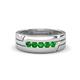 1 - Brandon 0.34 ctw Green Garnet High Polished Men Wedding Band (7 mm) 