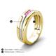 5 - Brandon 0.35 ctw Pink Sapphire High Polished Men Wedding Band (7 mm) 