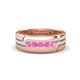 1 - Brandon 0.35 ctw Pink Sapphire High Polished Men Wedding Band (7 mm) 