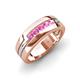 4 - Brandon 0.35 ctw Pink Sapphire High Polished Men Wedding Band (7 mm) 