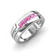4 - Brandon 0.35 ctw Pink Sapphire High Polished Men Wedding Band (7 mm) 