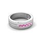 6 - Brandon 0.35 ctw Pink Sapphire High Polished Men Wedding Band (7 mm) 