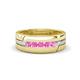 1 - Brandon 0.35 ctw Pink Sapphire High Polished Men Wedding Band (7 mm) 