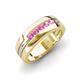 4 - Brandon 0.35 ctw Pink Sapphire High Polished Men Wedding Band (7 mm) 