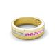 6 - Brandon 0.35 ctw Pink Sapphire High Polished Men Wedding Band (7 mm) 