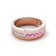6 - Brandon 0.35 ctw Pink Sapphire High Polished Men Wedding Band (7 mm) 