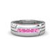1 - Brandon 0.35 ctw Pink Sapphire High Polished Men Wedding Band (7 mm) 