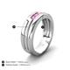 5 - Brandon 0.35 ctw Pink Sapphire High Polished Men Wedding Band (7 mm) 