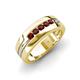 4 - Brandon 0.34 ctw Red Garnet High Polished Men Wedding Band (7 mm) 