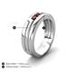 5 - Brandon 0.34 ctw Red Garnet High Polished Men Wedding Band (7 mm) 