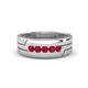1 - Brandon 0.30 ctw Ruby High Polished Men Wedding Band (7 mm) 